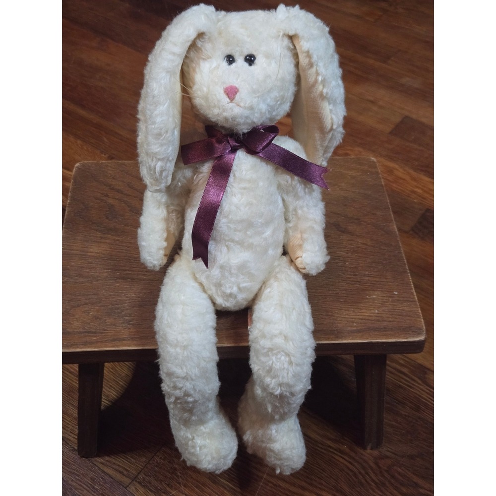 Vintage 1993 Ty Attic Treasures Tumbles Bunny Rabbit Plush Cream 15 inch